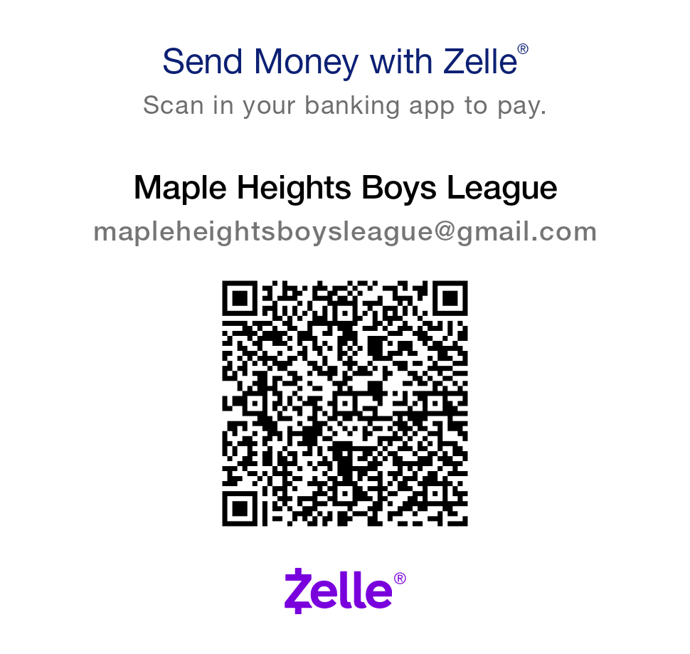 Maple Heights Baseball Zelle account